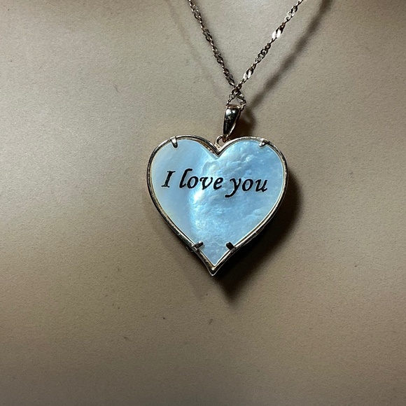 Ralph Lauren Sterling Silver Gold Tone Heart Shaped Love Pendant. 19” long - Picture 3 of 7